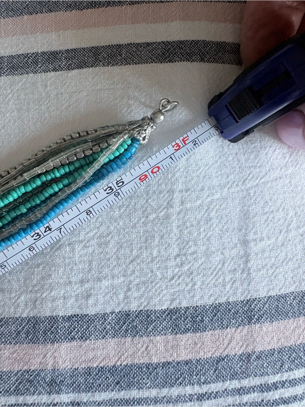 LOFT Teal and Silver Multi-Strand Beaded Necklace - Picture 6 of 6
